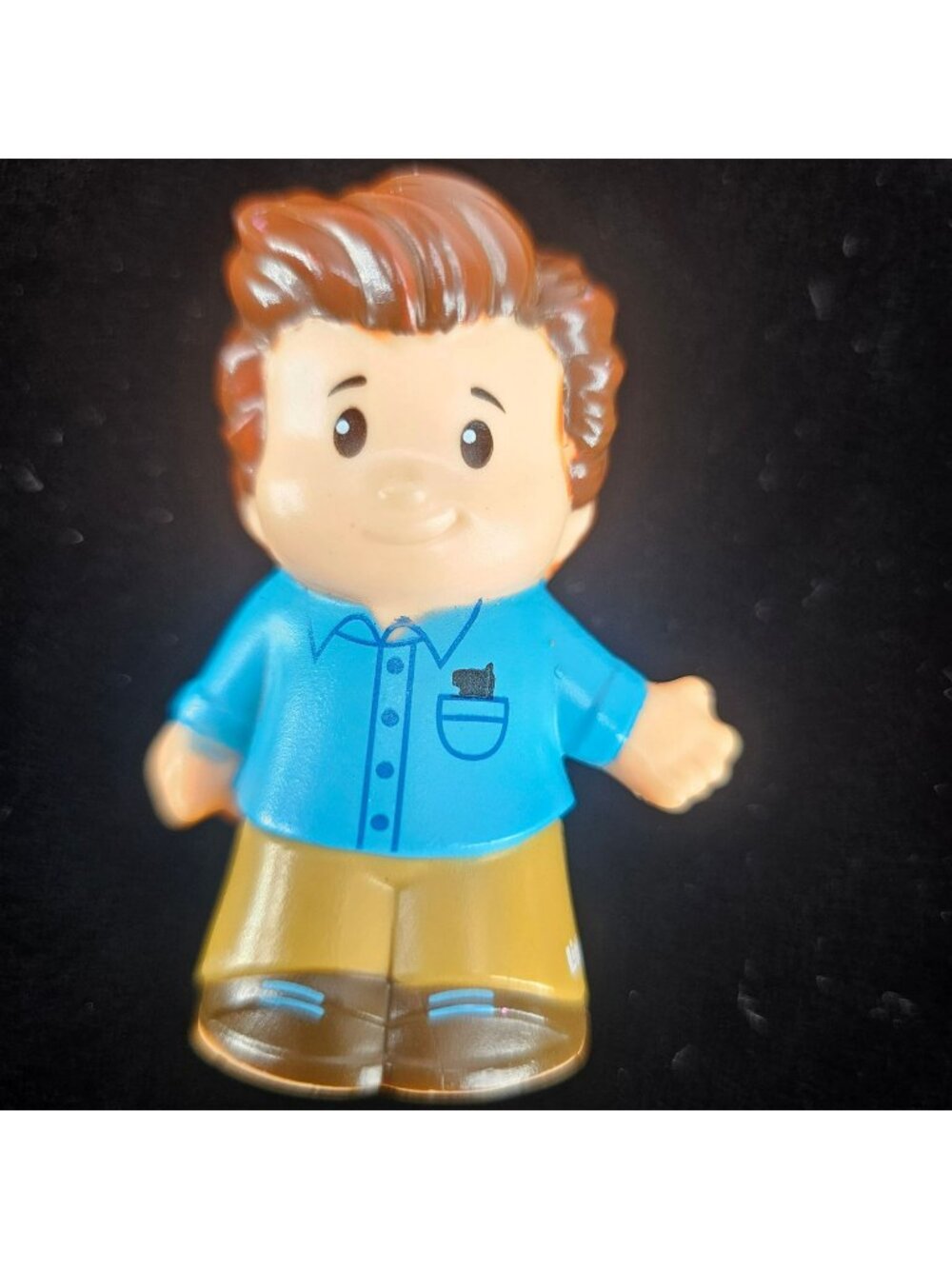 Little People Male Dad Figure Brown Hair Blue Shirt & Tan Pants By Fisher-Price